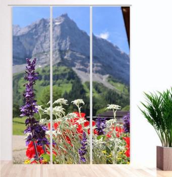 Sommerlebnis Berge Flächenvorhang - 3teiliges Set Flächenvorhang 3er Set, Schiebegardine, Schiebegardinen, blickdicht, Flächenvorhang blickdicht, Schiebevorhang,